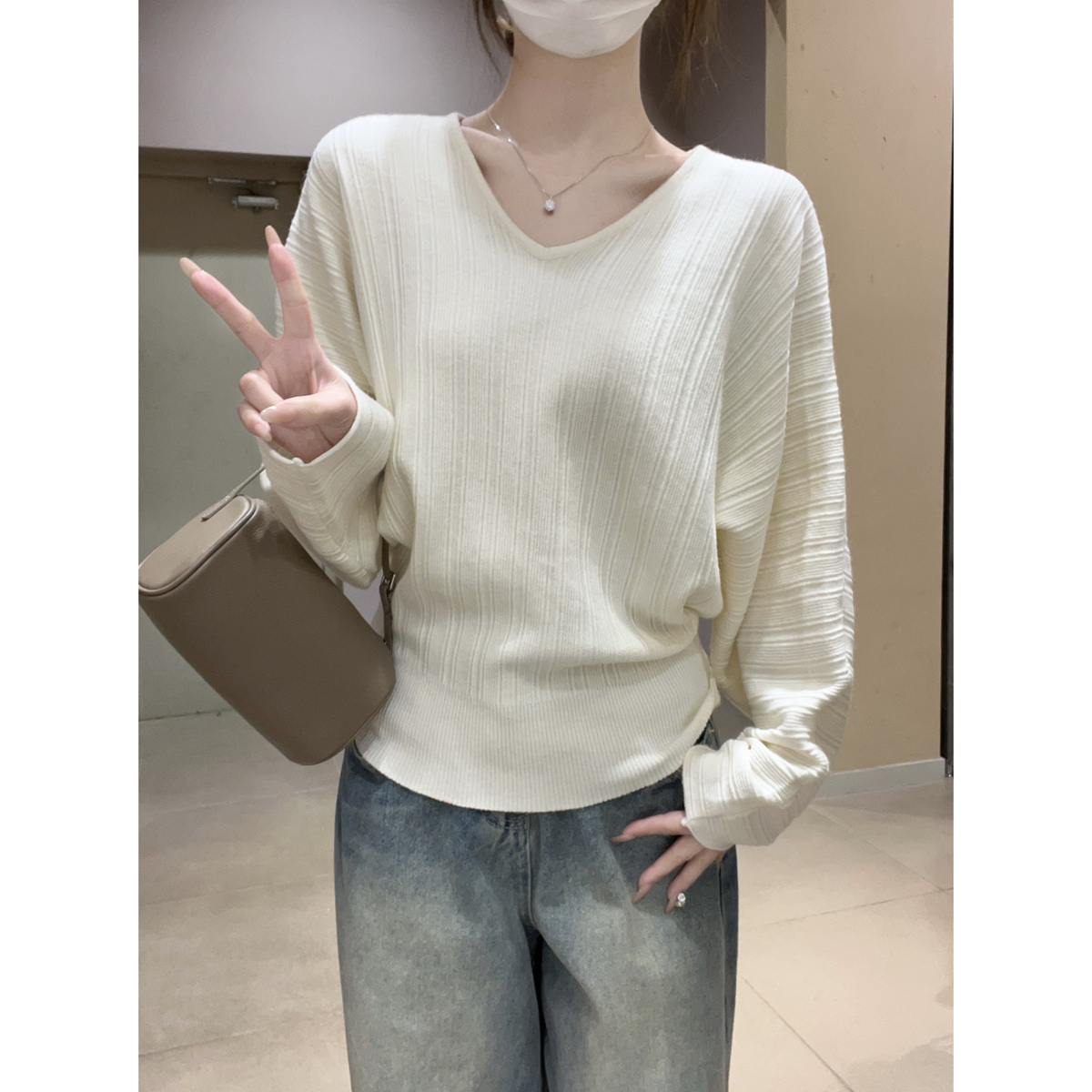 Loose Fit V-Neck Sweater