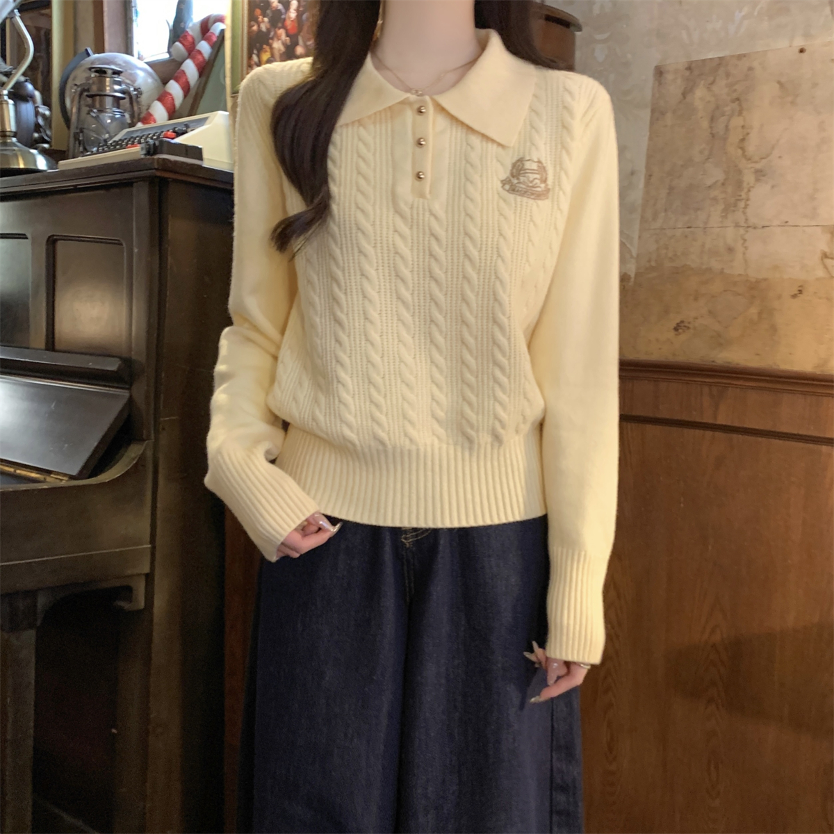 Polo Sweater Cable Knit 5