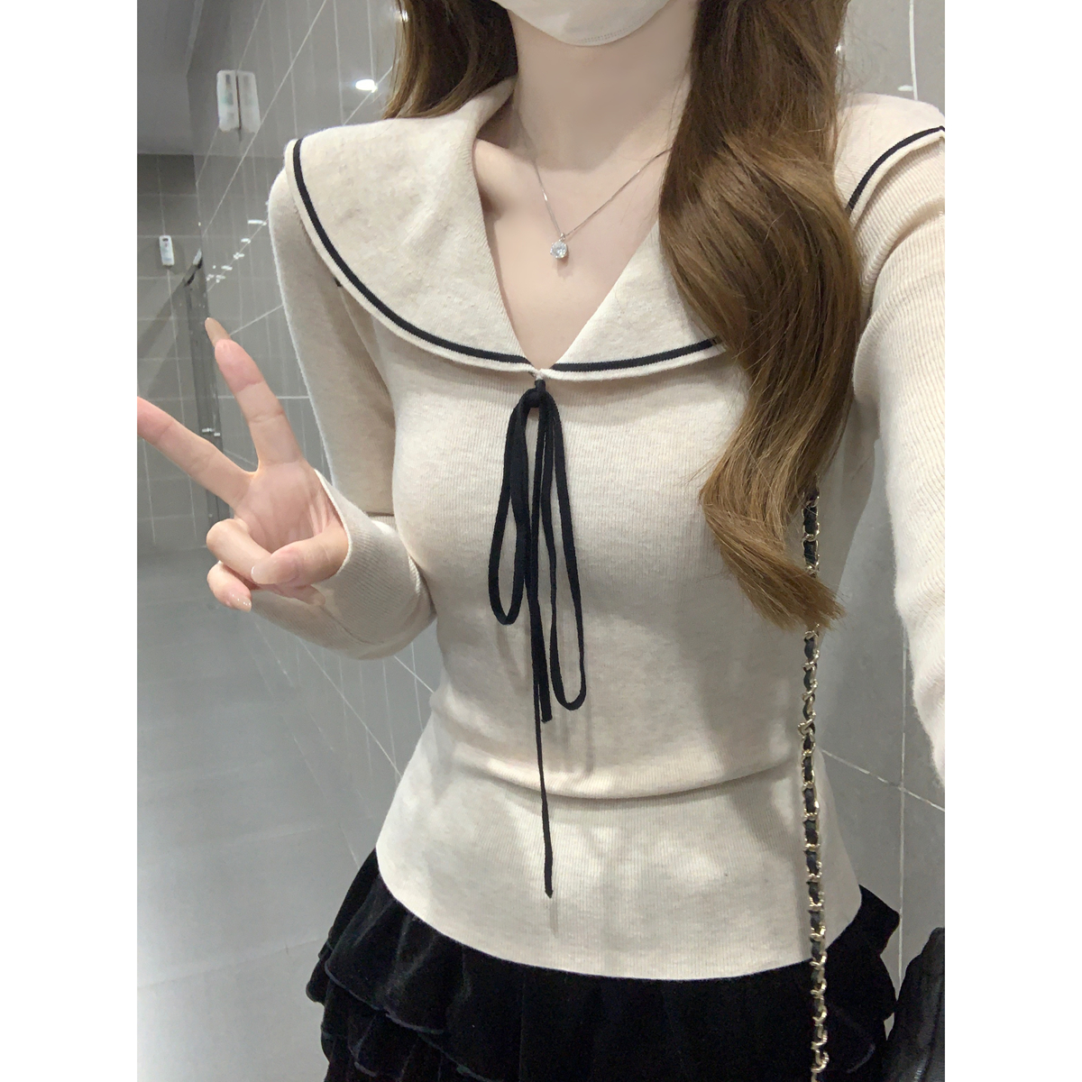 Slim Fit Peter Pan Collar Sweater 5