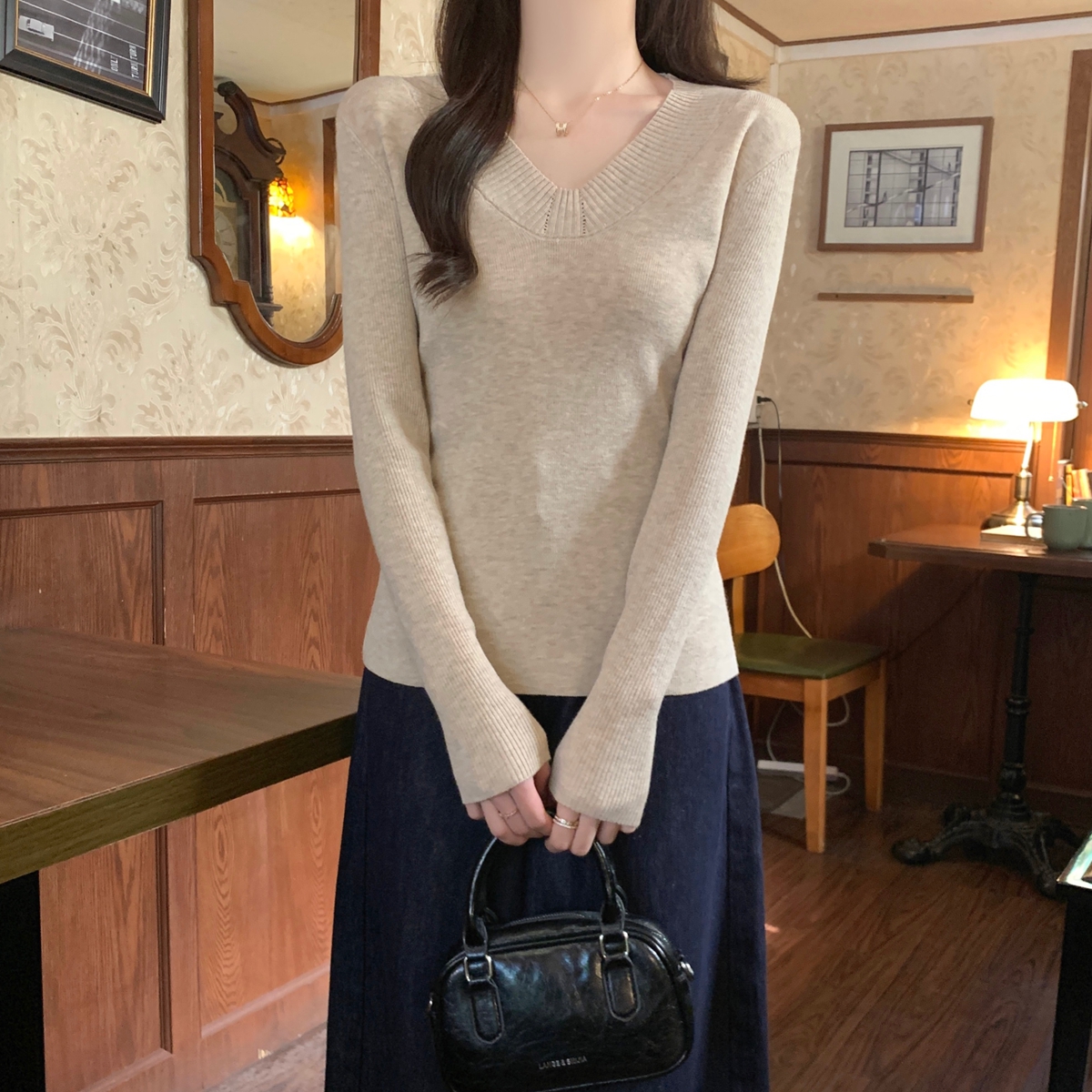 Slim Fit V-Neck Sweater 2